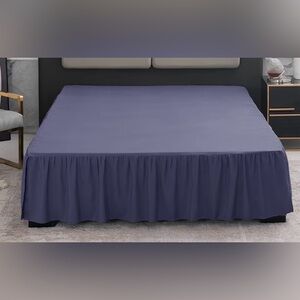 Elegant Navy blue twin Bed Skirt